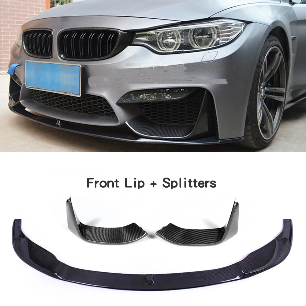 Передний бампер из углеродного волокна спойлер разветвители для BMW F80 M3 F82 F83 M4 Sedan