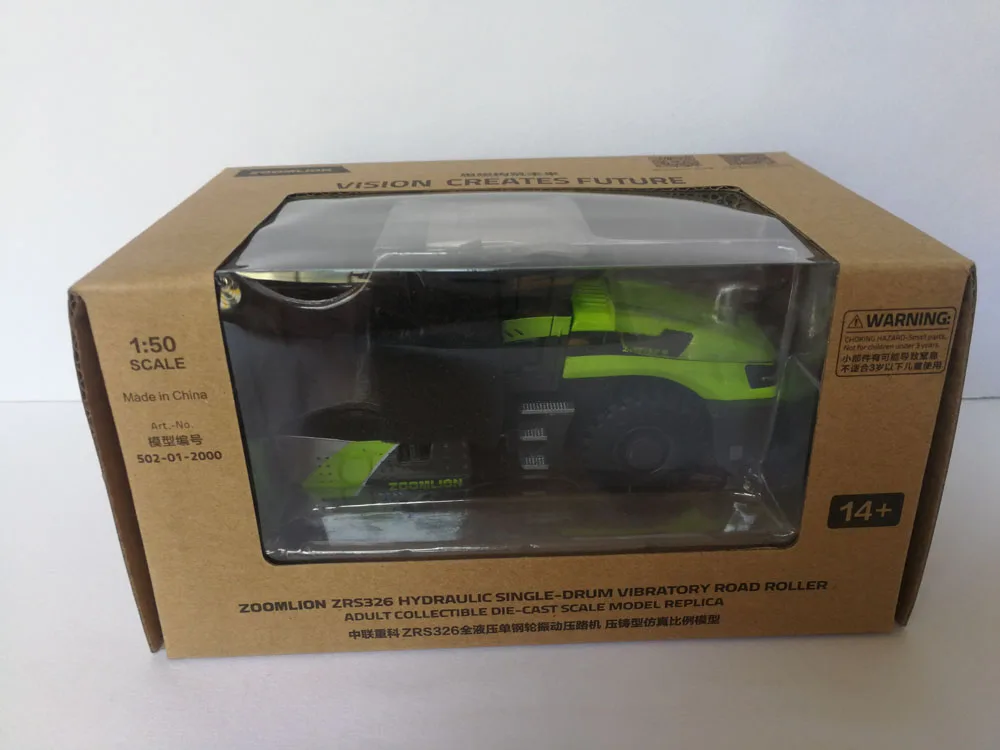 1:50 Zoomlion ZRS326 гидравлический однобарабанный Вибрационный дорожный каток 1:50 Масштаб литые игрушки