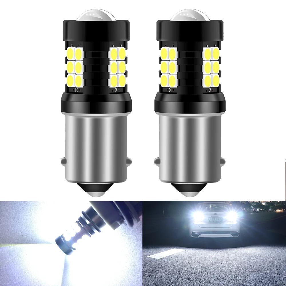 

2pcs P21W 1156 BA15S LED Daytime Running Light Reverse Brake Lights DRL Lamp Bulb 1500LM White for Kia Rio 7440 W21W T20 BAY15D