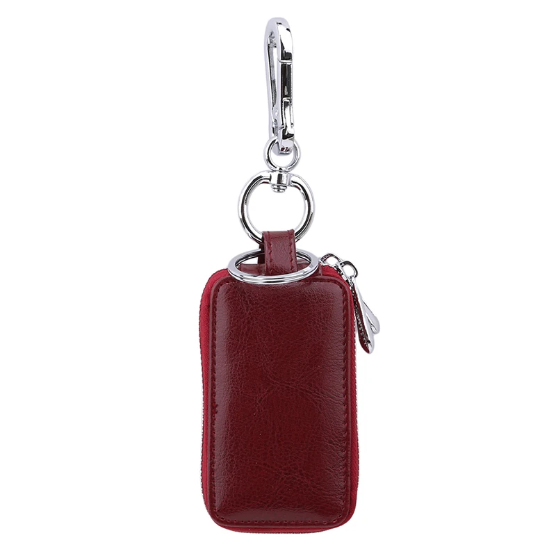 Новый мужской чехол для ключей из коровьей кожи на двойной молнии с прозрачным