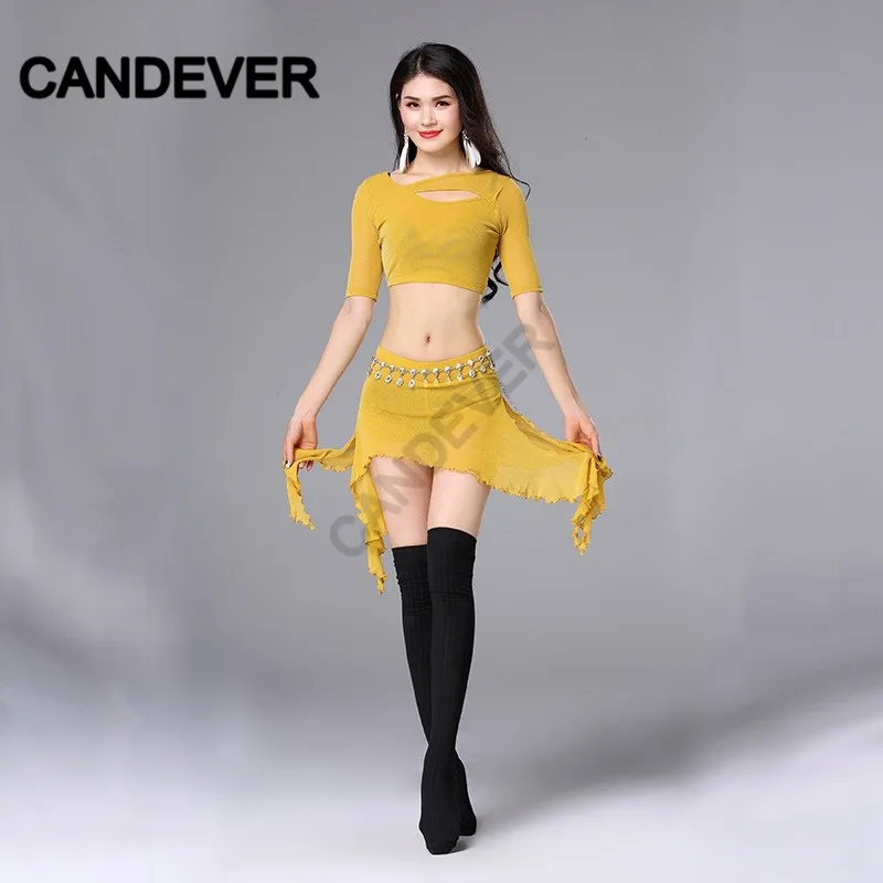 Женский костюм для танца живота комплект из топа и юбки профессиональный