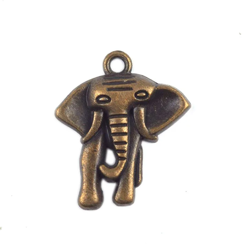 Оптовая продажа подвеска в виде слона стиле ретро бронзовая кожаная цепочка