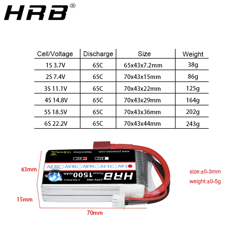 hrb 74 v 1500mah 111 v литий полимерная батар