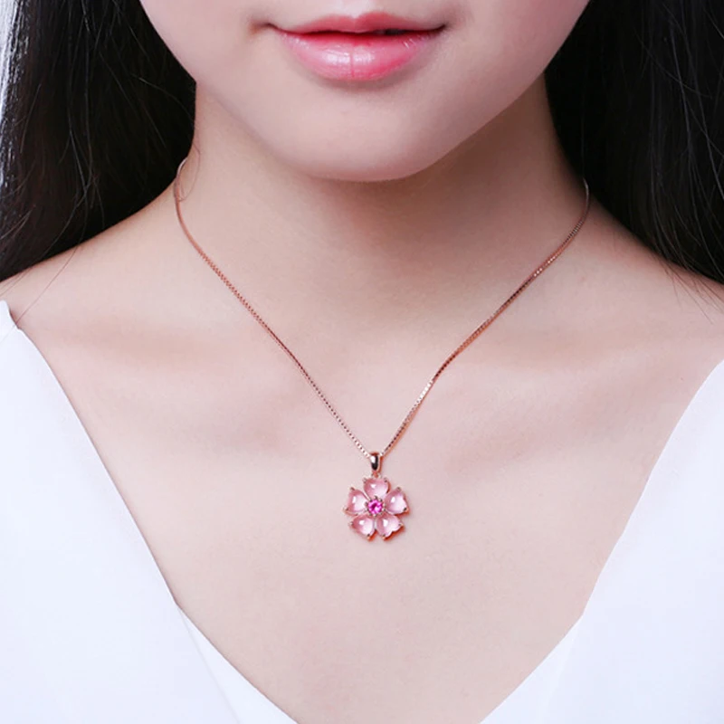 

Luxury 925 Sterling Silver Color Pink Crystal Pendant For Women Rose Quartz Gemstone Jewelry 925 Silver Pendant Without Necklace
