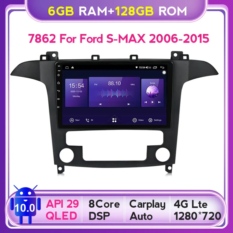 

Mekede QLED экран 1280*720 Android 10,0 для Ford S-MAX S MAX 1 2006 - 2015 автомобильное радио мультимедийный видеоплеер навигация GPS