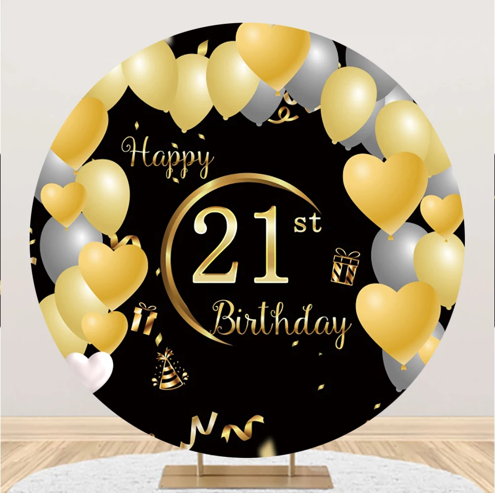 

Круглый фон для фотосъемки с надписью «Happy 21TH 30th 40th Birthday»