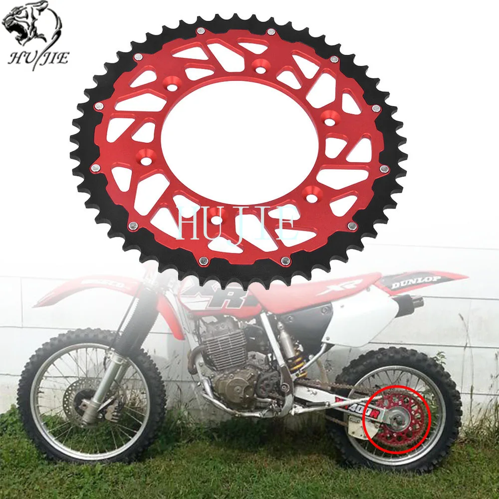 

45T-52T RED Motorcycle Rear Sprocket For Honda XR650R Beta motor Off Road 250 2T 498 RRC CRF250R 04-18 430 RR 2015-2018
