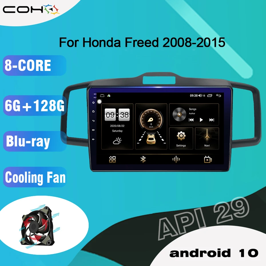 melhor Coho Libertou Android 10.0 Octa Core 6 + 128g Estéreo Rádio Carro Multimídia Player Para Honda Liberou 2008-2015 Ventilador De Refrigeração