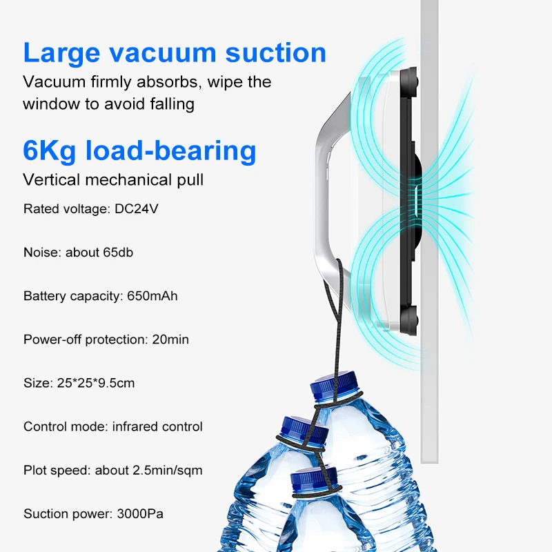 Window Cleaning Robot Machine 3000Pa Sensor Anti-drop Tile Wall Intelligent Recognition Of Borderless Glass | Бытовая техника
