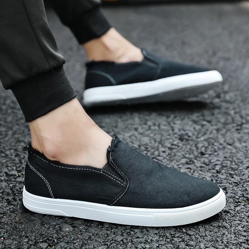 

Mazefeng Brand Shoes Men Canvas Boat Shoes Breathable Men's Vulcanize Shoes Espadrilles Sneakers Man Flats Loafers Black Khaki