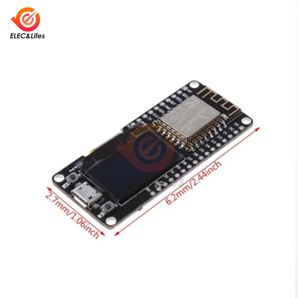 Модуль Wi Fi для Wemos NodeMCU ESP8266 0 96 дюйма OLED дисплей беспроводная плата разработки CP2102