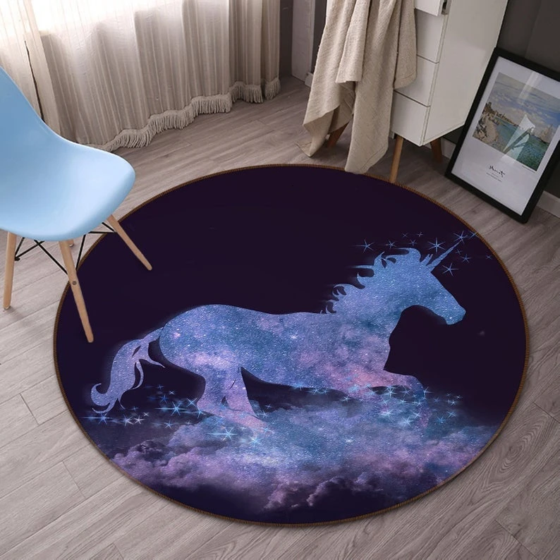 Круглые коврики Magic Horse для гостиной-Красивые напольные с животными украшение