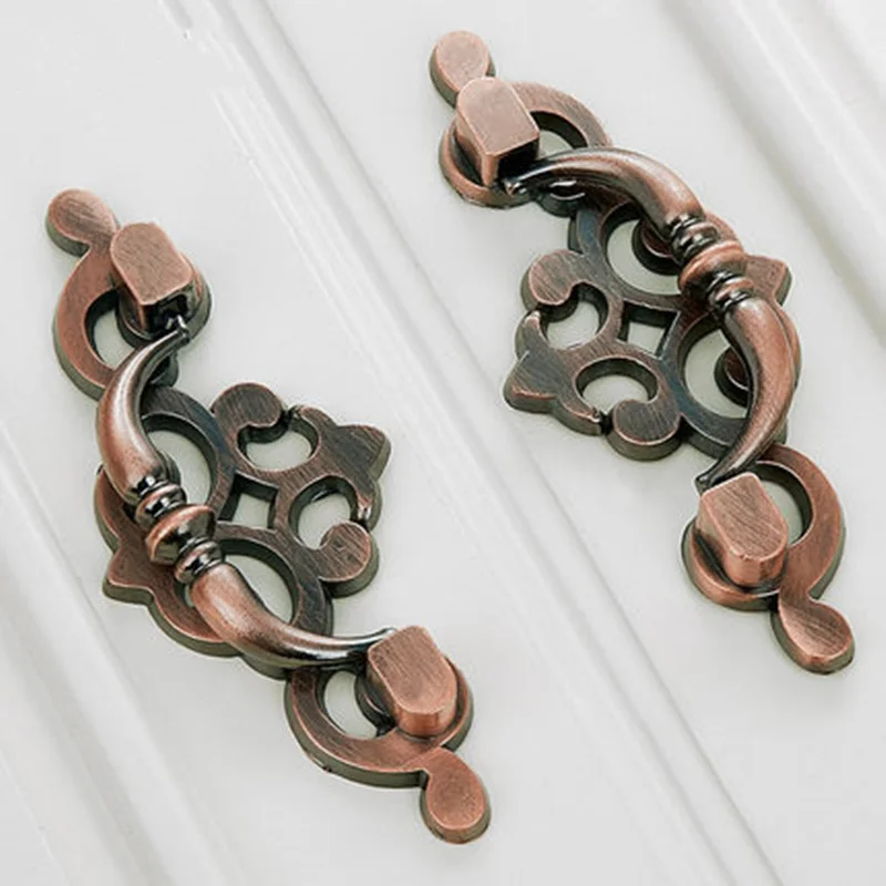 Бронзовые антикварные художественные ручки дверного ящика шкафа с мебельными