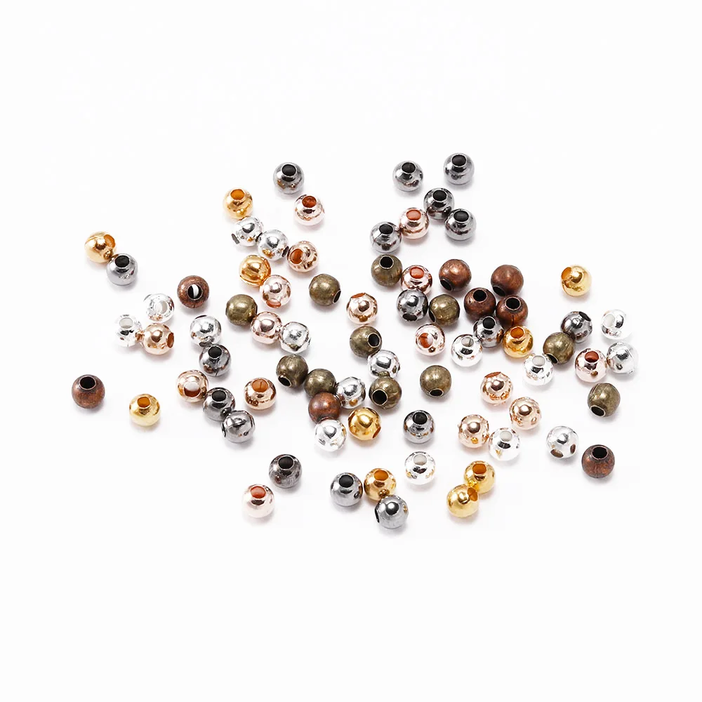 

2-10MM Nickel-free Positioning Beads Ball Crimp End Beads Perforated Iron Beads Friendly Diy Jewelry Making Findings Accessories