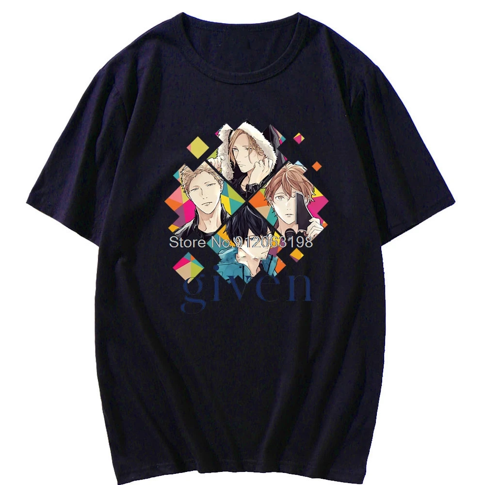 Футболка с принтом японского аниме Yaoi Bl Модная хлопковая черная рубашка коротким