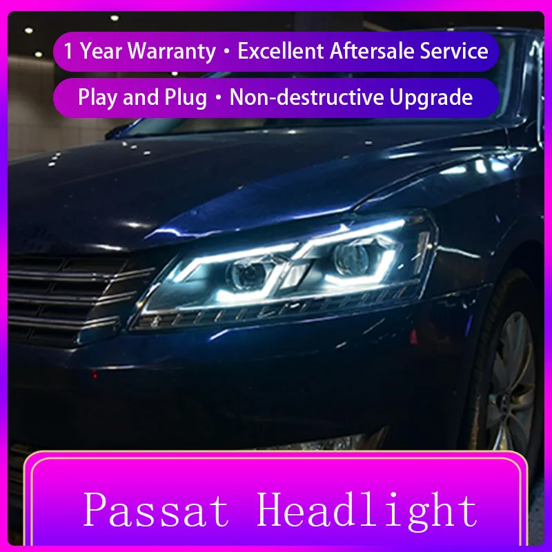 

Фары для автомобиля VW Passat B7 2011-2016, противотуманные фары, дневные ходовые огни DRL с блестящим режимом