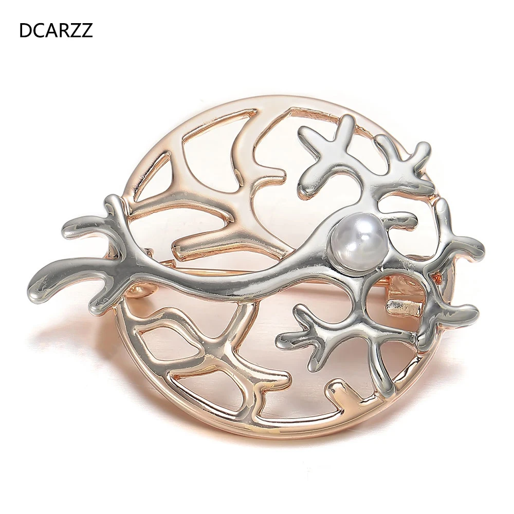 Брошь DCARZZ в форме нейрона женская Золотая булавка с жемчугом подарок медсестре |
