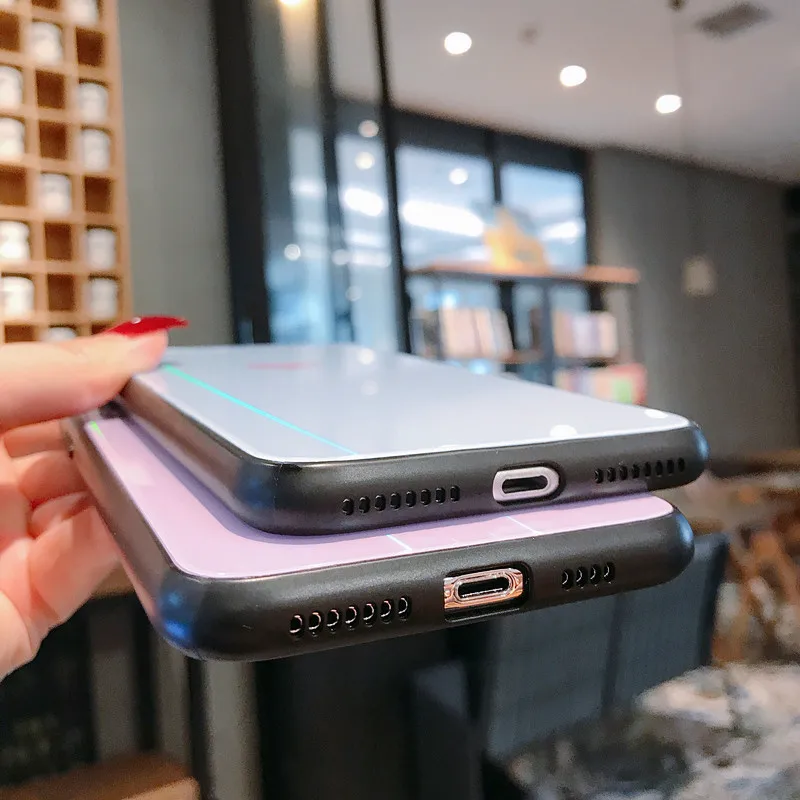 Aurora love для iPhone Xs MAX XR X чехол из закаленного стекла ПК 6 6s 7 8 Plus задняя крышка honor 8X
