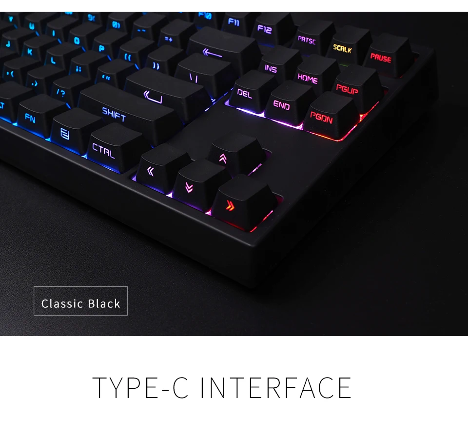 Keycool 87RGB механическая клавиатура PBT боковой люминесцентный ключ шляпа Gateron переключатель настольная игровая клавиатура