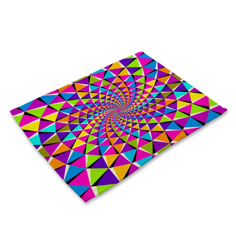 Vertigo Pattern Table Mat Geometric Kitchen Decoration Placemat Napkin For Wedding Dining Accessories Mats | Дом и сад