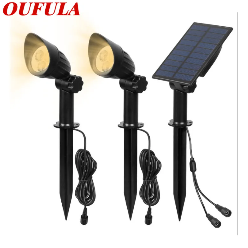 

AOSONG Solar Lawn Light Spotlight One For Two Home Courtyard LED Street Light Outdoor Waterproof Garden
