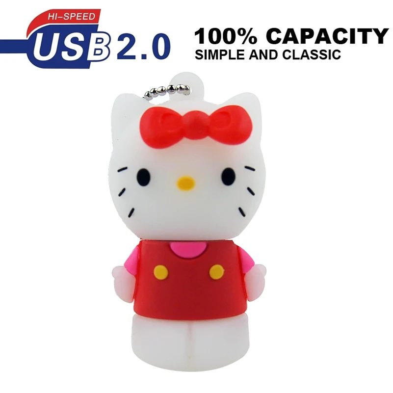 Прекрасный USB флешка анимадо мультфильм флэш накопитель 128 МБ 32 Гб 64 ГБ флеш 2 0 Hellow