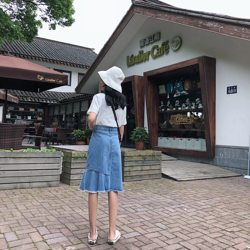 

Cheap Wholesale 2018 New Summer Hot Selling Women's Fashion Casual Sexy Denim Skirt L334