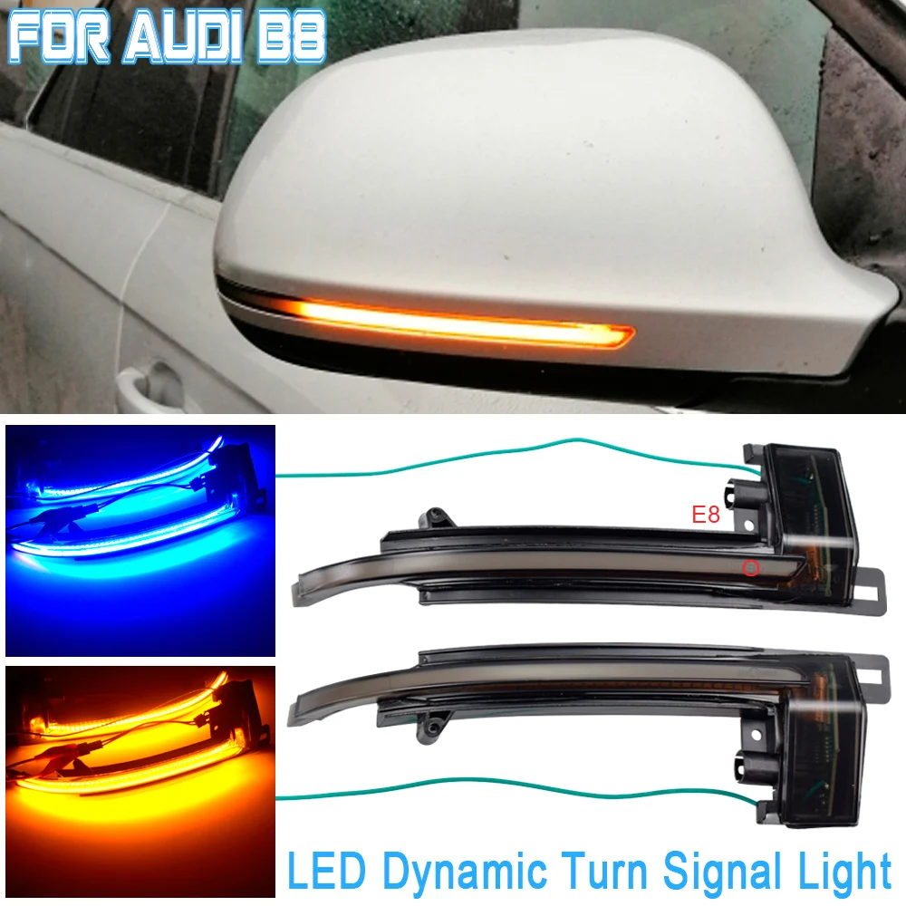 

For Audi A4 S4 A5 S5 A6 S6 A8 S8 B8 B8.5 RS5 RS3 A3 8P RS4 RS5 LED Dynamic Blinker Side Mirror Marker Turn Signal Lights Lamp