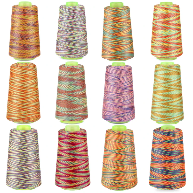 

Nonvor 3000 Yards Rainbow Sewing Thread Multifunctional Polyester Sewing Thread for Regular Sewing Quilting Overlock Embroidery
