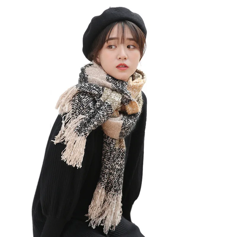 

Brand deigner plaid scarf pashmina for women winter cashmere scarves fashion tassel blanket scarfs female stole bufanda mujer