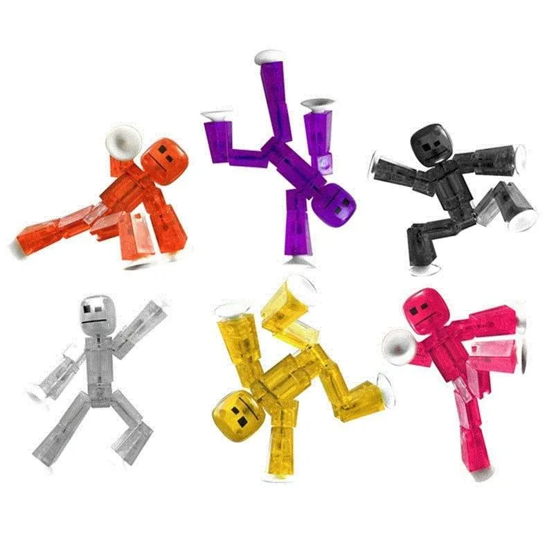 Juguete Stikbot de animaci&oacute;n con pantalla, mu&ntilde;eco con ventosa, Robot adhesivo, pel&iacute;cula de animaci&oacute;n, juguete StikBot, regalo de Navidad, Color aleatorio, 2 uds.-1