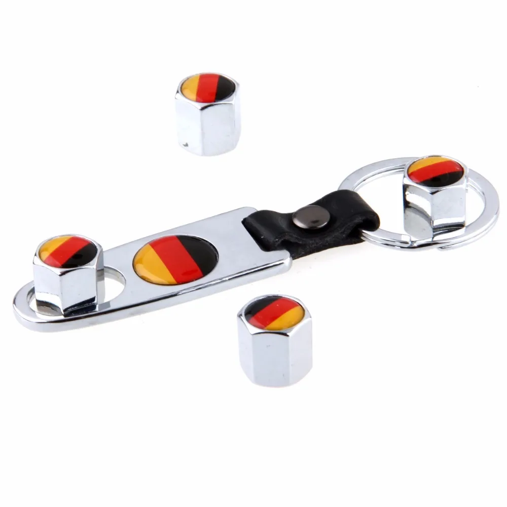 Автомобильный Стайлинг немецкий флаг из нержавеющей стали серебристо белый 4