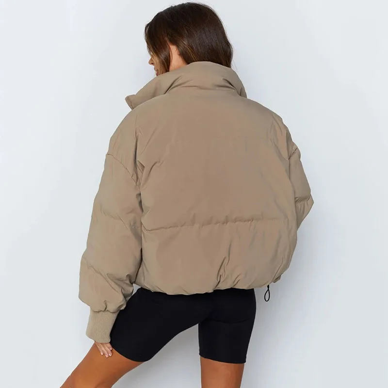 Women Coat 2021 New Fashion Large Size High Quality Solid Color Warm Women Cotton Coats Winter Casual Cotton Women Jacket NBH164