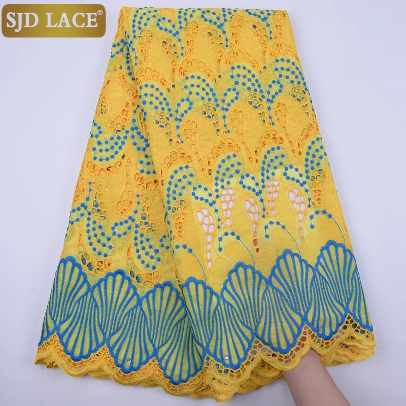 

SJD LACE African Lace Fabric With Stones Swiss Voile Lace In Switzerland High Quality Nigerian Lace Fabric For Wedding Sew 1851B