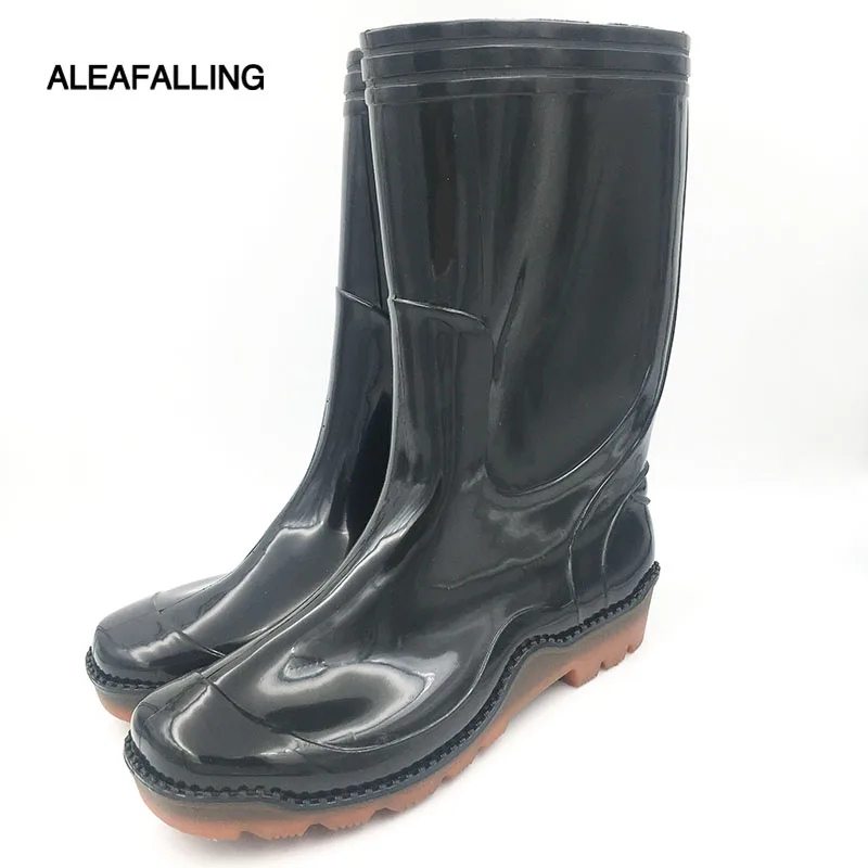 Aleafalling мужские резиновые сапоги водонепроницаемые на плоской подошве унисекс до