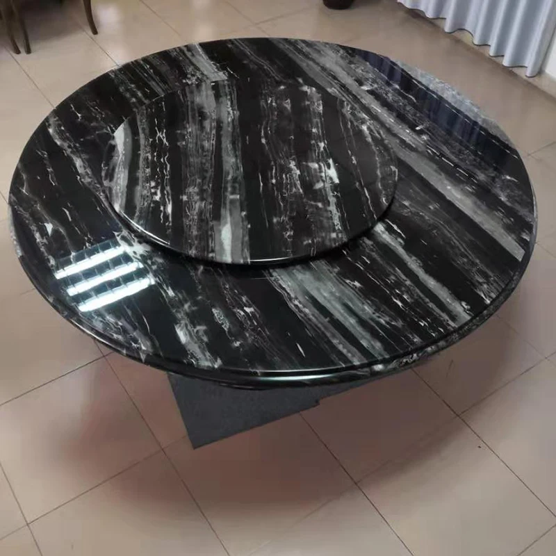 Dining Table-3 Лучшая цена современные 6 стульев Мраморный Топ круглая скатерть для обеденного стола с Ленивой Сюзан - Цвет: Dining Table-3
