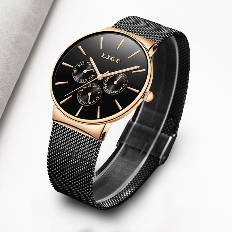 Часы наручные женские кварцевые под розовое золото водостойкие | Наручные часы