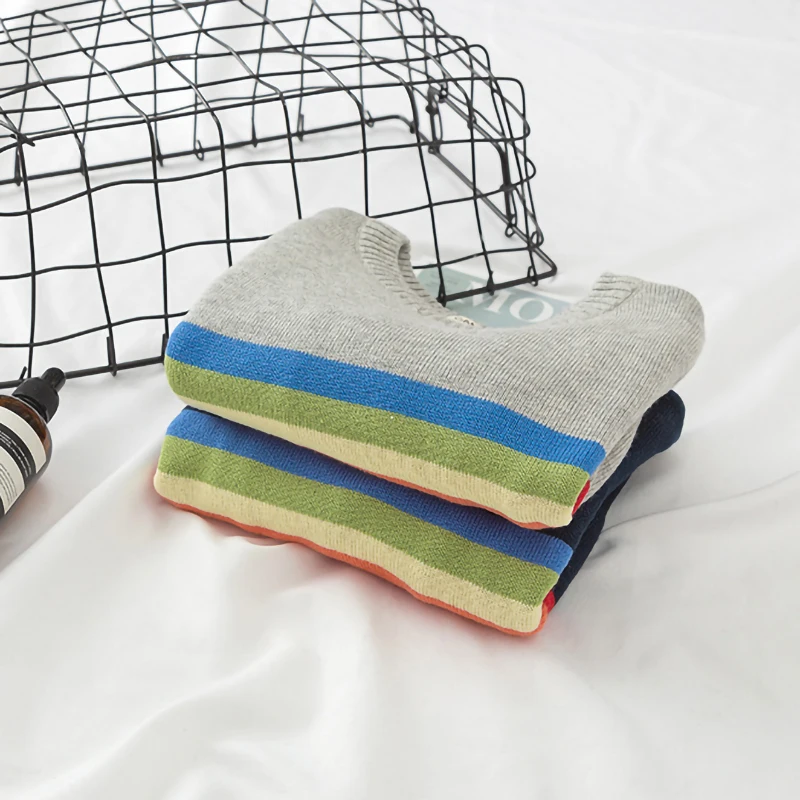 

JXYSY Baby Boys Girls rainbow Knitted Tops Sweater Outfits Christmas Baby Boy Winter Thick Knitted Clothes Girls Sweaters