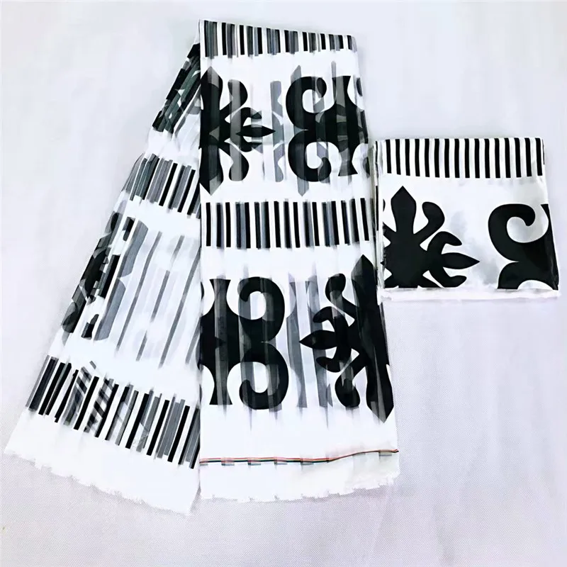 Шелковая ткань органза 4 ярда 2 лента Материал Анкара с Африканским принтом 2020