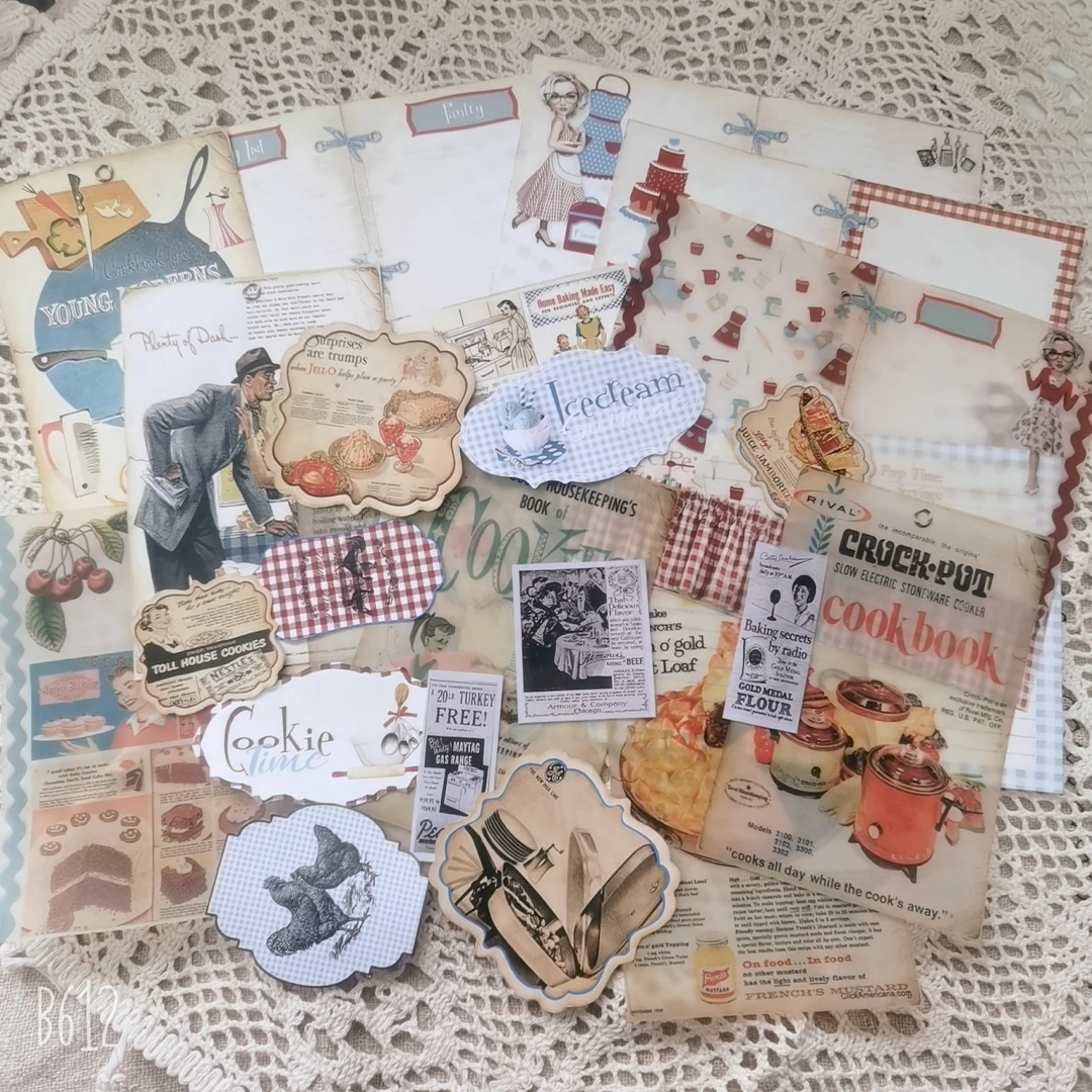 

1set/lot Memo Pads Sticky Notes vintage food Junk Journal Scrapbooking Stickers Office School stationery
