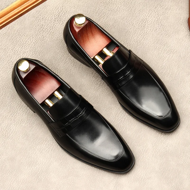 Новое поступление мужские деловые модельные туфли из натуральной кожи