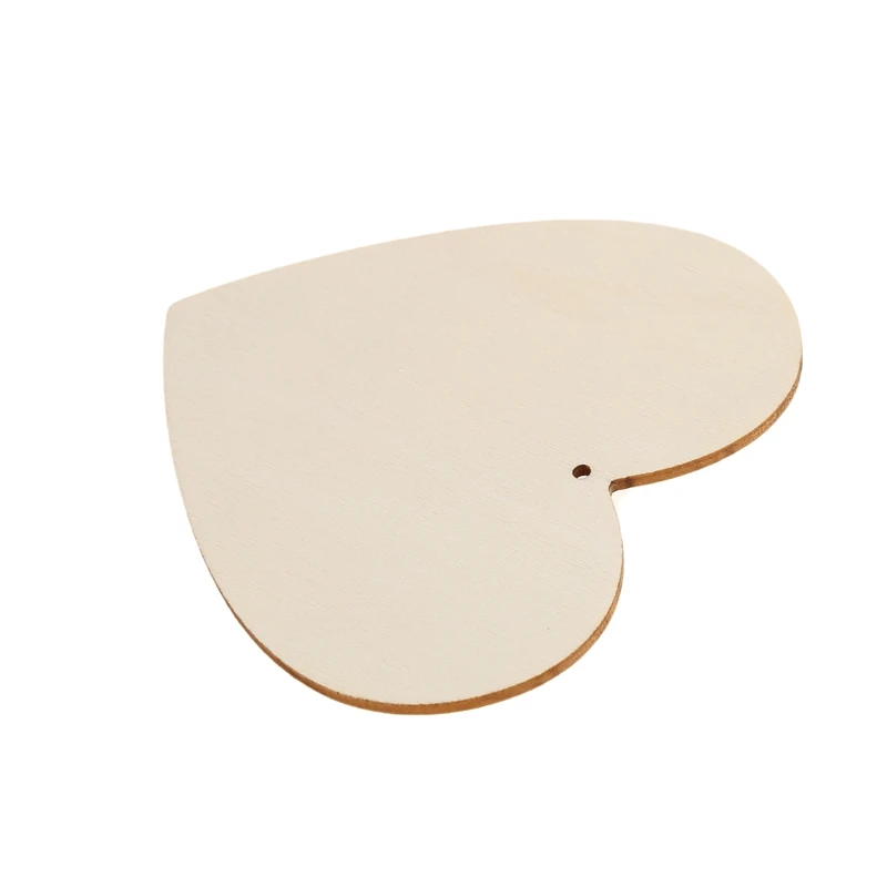 10 x деревянные формы сердца большие простые ремесленные бирки с отверстием (10