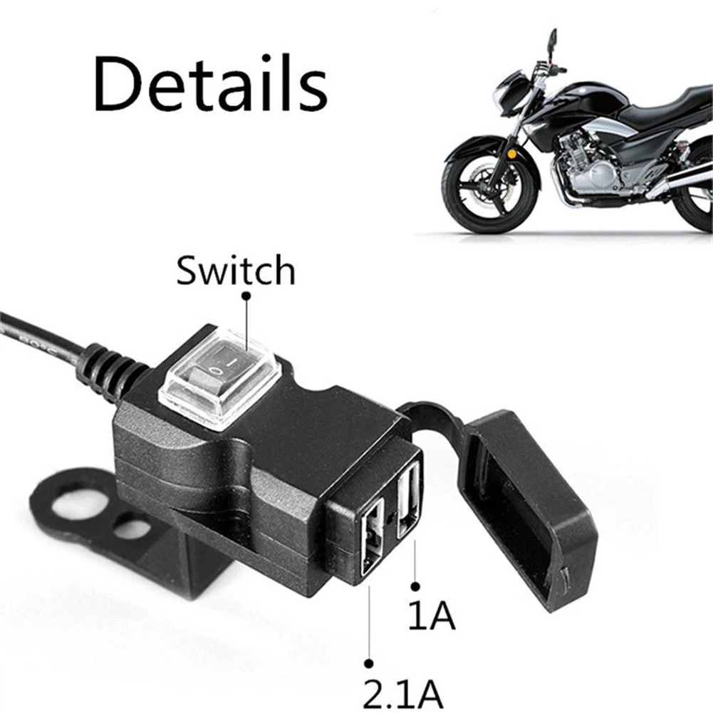 

Dual USB Port 9-24V/9-90V Waterproof Motorbike Motorcycle Handlebar Charger Adapter for Mobile Phone