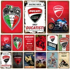 Винтажный настенный постер Ducati, винтажный Ретро настенный Декор для дома и ресторана, Металлический Настенный декор, художественный металлический знак, Жестяная Табличка