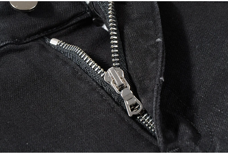 Мужские черные байкерские джинсы из искусственной кожи со складками в стиле