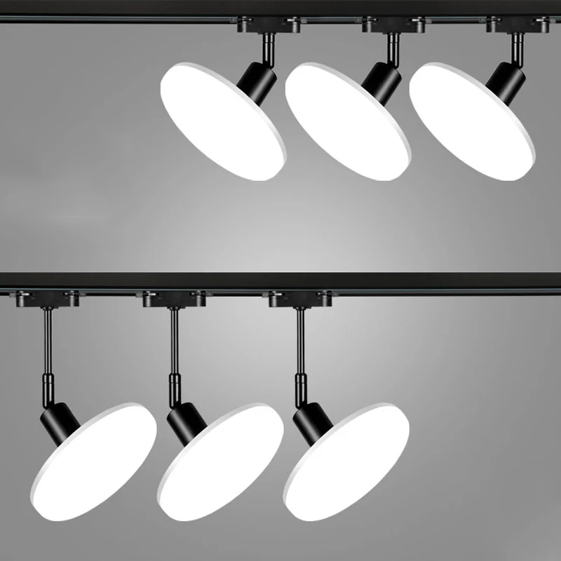 

UFO E27 LED Wall Track Light 36W 50W Wash Track Lamp 2 Wires LED Track Spotlights Rail Track Lamps for Shop Store Decor