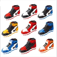 aj building block shoes compatible with chicago black red toe lightning aj peripheral sneaker toy gift
