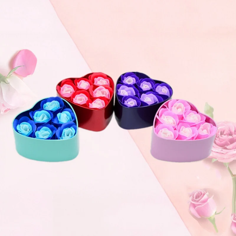 

Soap flower gift box Heart shaped artificial rose/Bear Valentine's Day creative gifts For girls Home Decoration wedding u3002