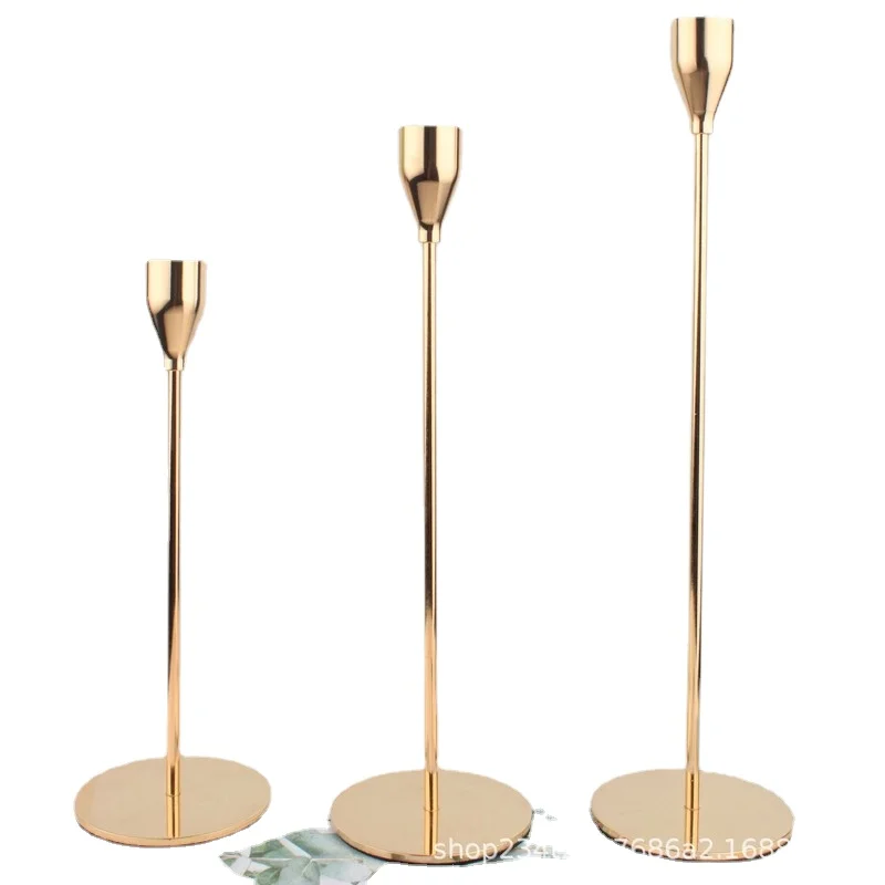 

Creative European Candle Holders Golden Pillar Wedding Table Decoration Candle Holders Vintage Candelero Christmas Home Decor