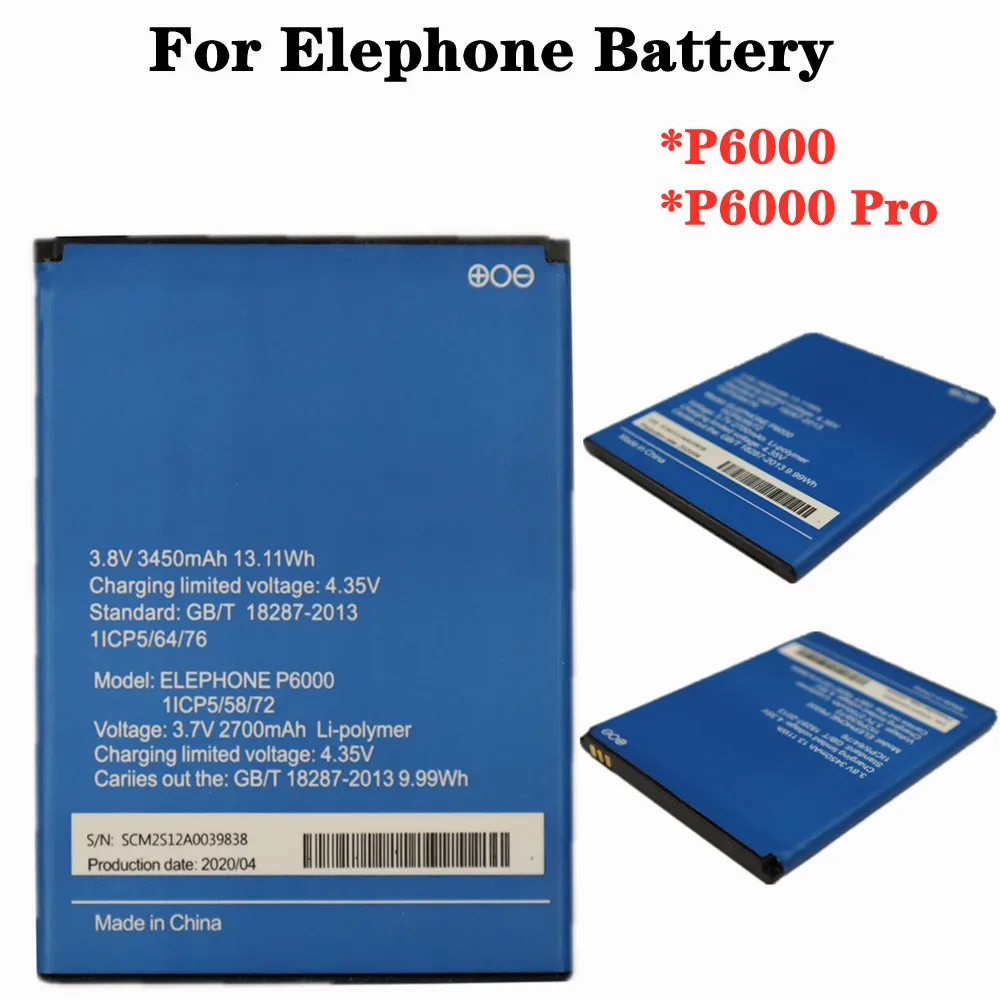 

3,7 V 2700 мА/ч, P6000 Pro Батарея для Elephone P6000 Pro / Elephone P6000 смартфон Батарея Высокое качество замена батареи